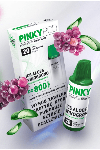 Cartridge PinkyPod 20mg Ice Aloes Winogrono
