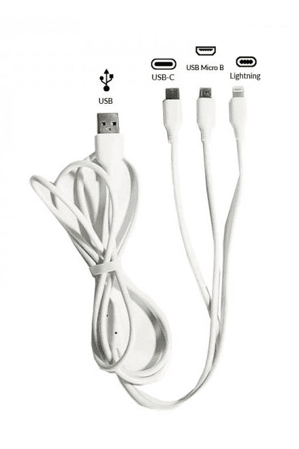Kabel USB 3 w 1 – Typ C Micro Usb Lightning 120 cm