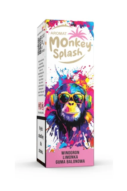 Longfill Monkey Splash 8ml Winogron Limon Guma Balonowa