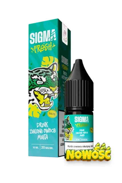 26 Liquid Sigma Salt Drink Zielone Owoce Mięta 10ml 20mg