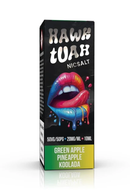 Liquid Hawk Tuah Salt Green Apple Pineapple Koolada 10ml 20mg